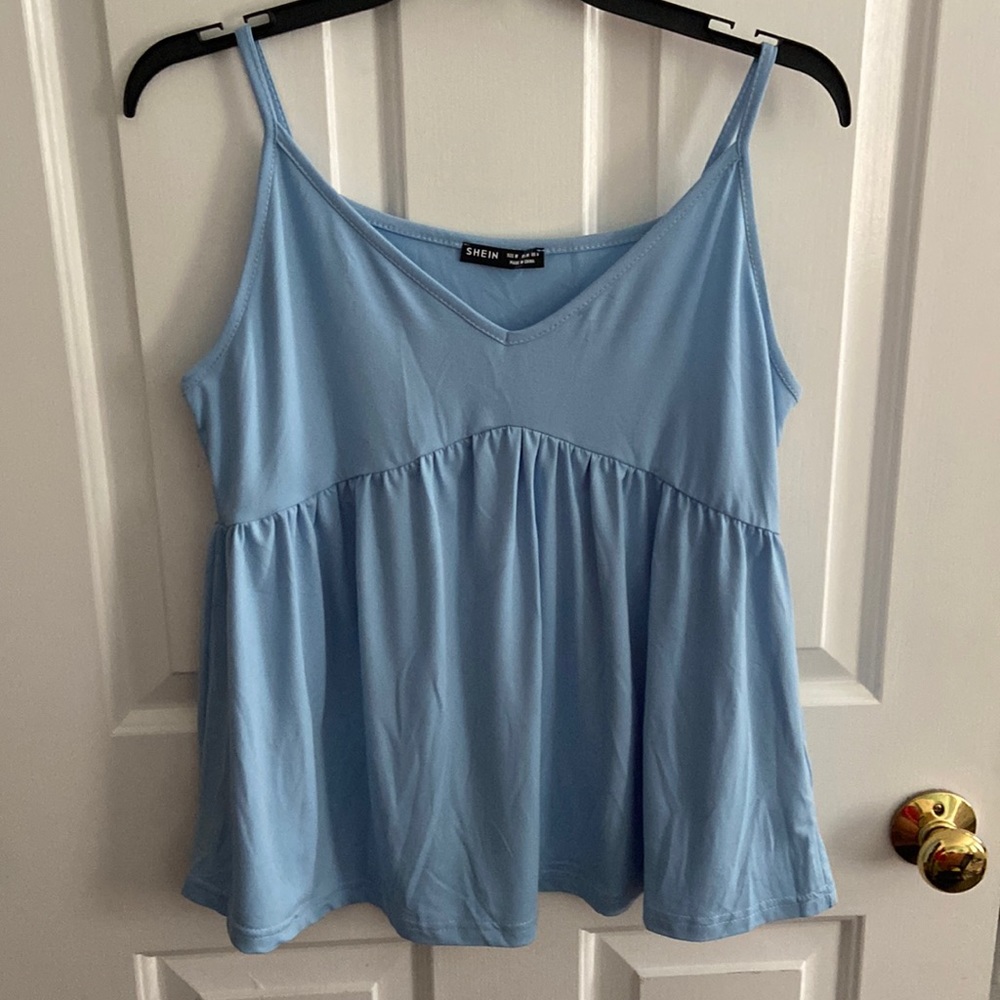 shein solid flared hem cami top size medium
